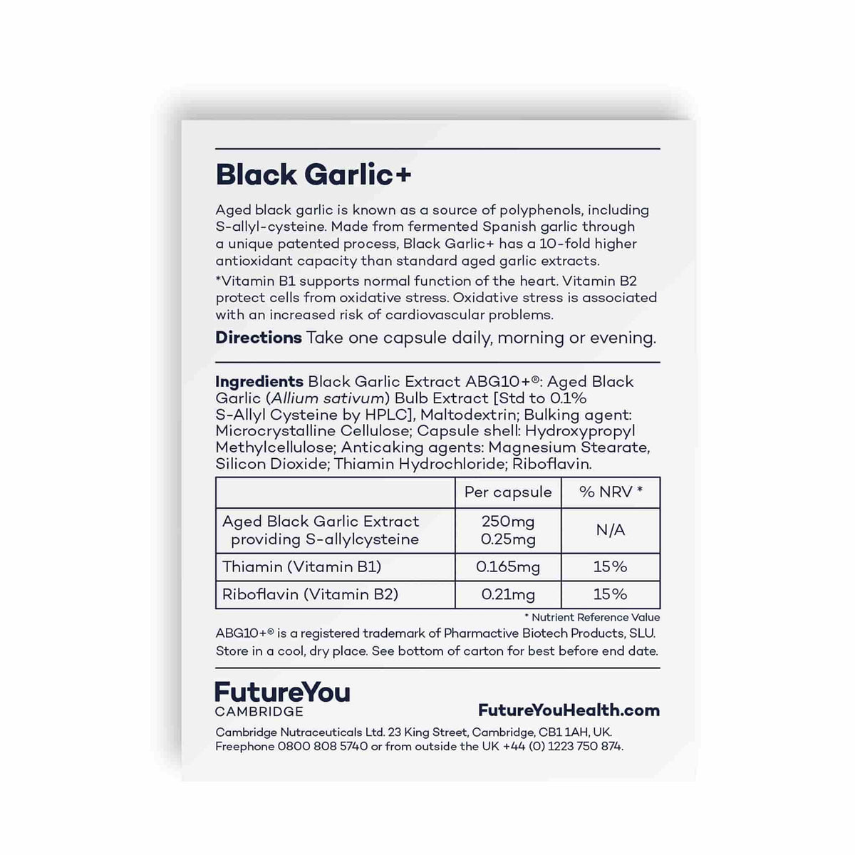 Black Garlic+ | Odourless Aged Garlic with S-Allylcysteine